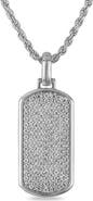 Esquire Pavé Diamond Dog Tag Pendant Necklace
