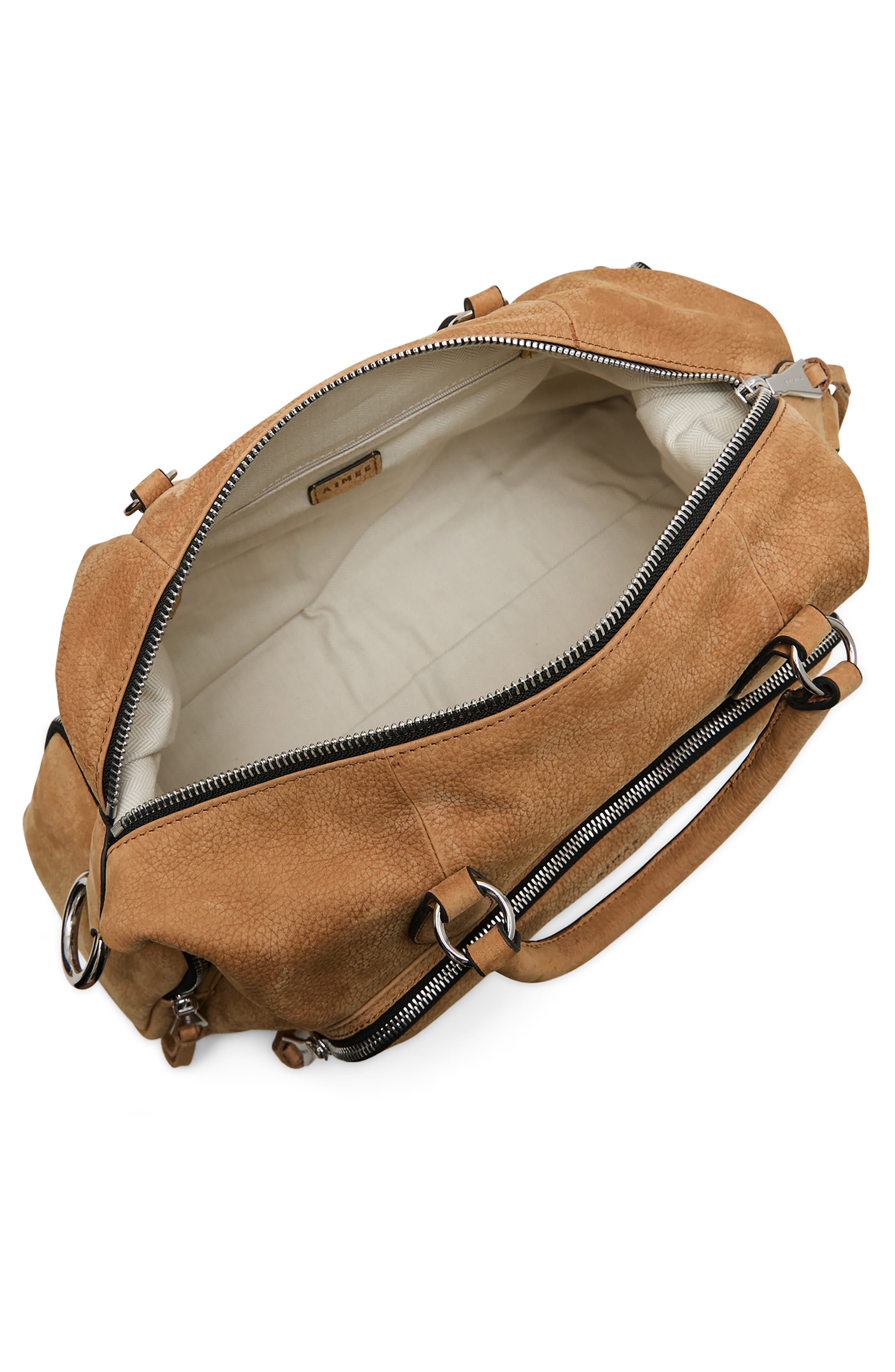 Away We Go Leather Duffle Bag, Alternate, color, LATTE NUBUCK