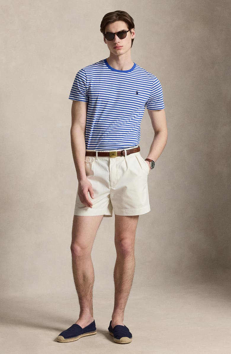 Polo Ralph Lauren Classic Fit Stripe Cotton T-Shirt, Alternate, color, New Iris Blue/ White