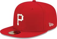 New Era Men's New Era Red Pittsburgh Pirates White Logo 59FIFTY Fitted Hat
