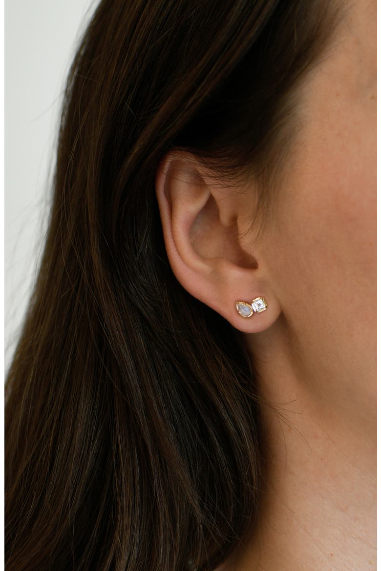 Mélia Toi et Moi Stud Earrings, Alternate, color, YELLOW GOLD