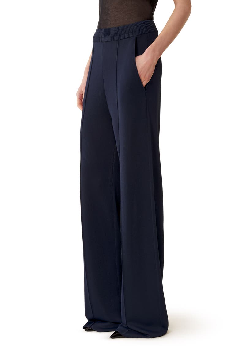 Viscose Wide-Leg Pants, Alternate, color, Navy Blue