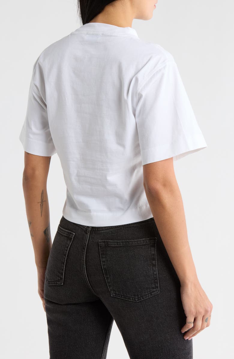 Off-White Big Logo Bookish Crop Graphic T-Shirt, Alternate, color, White Black