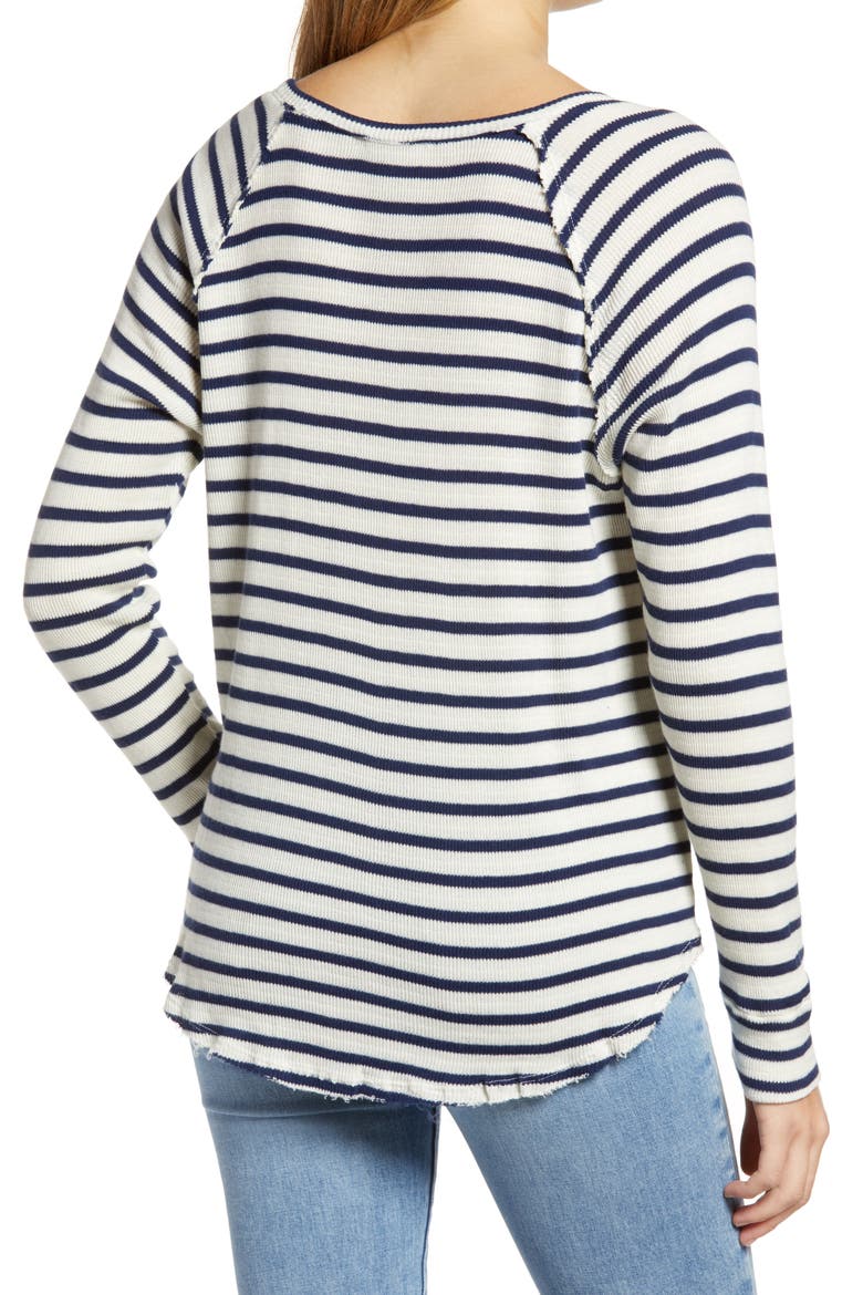 Long Sleeve Thermal Top, Alternate, color, WHITE- BLUE STRIPE