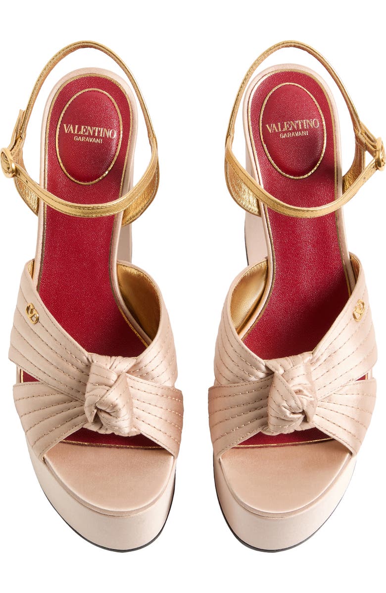 Valentino Crasher Platform Sandal, Alternate, color, Skin
