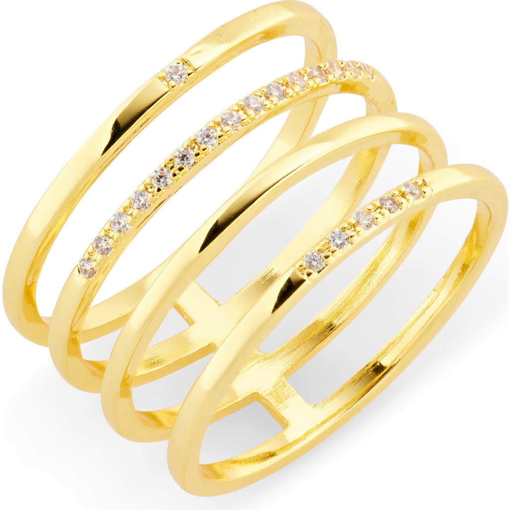 Sterling Forever Laurel Stacking Ring In Gold