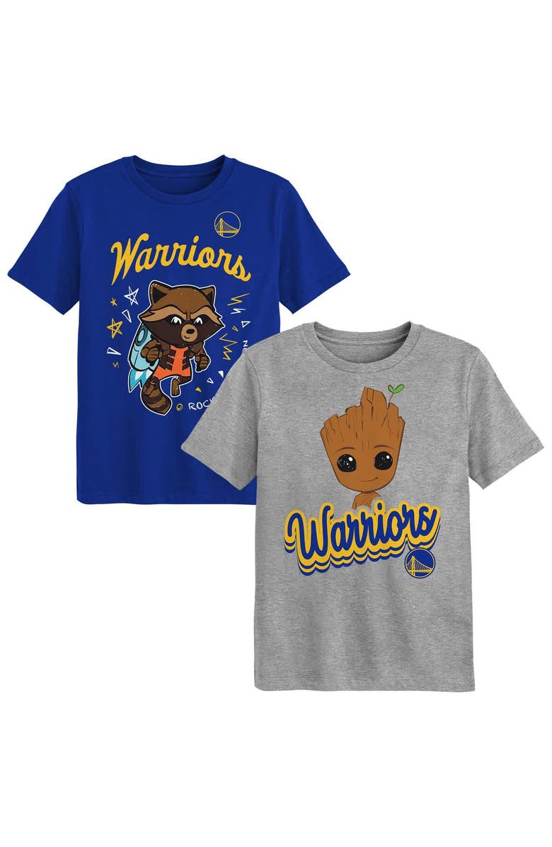 Outerstuff Preschool Golden State Warriors Two-Piece Guardians Of The Galaxy T-Shirt Set, Main, color, 