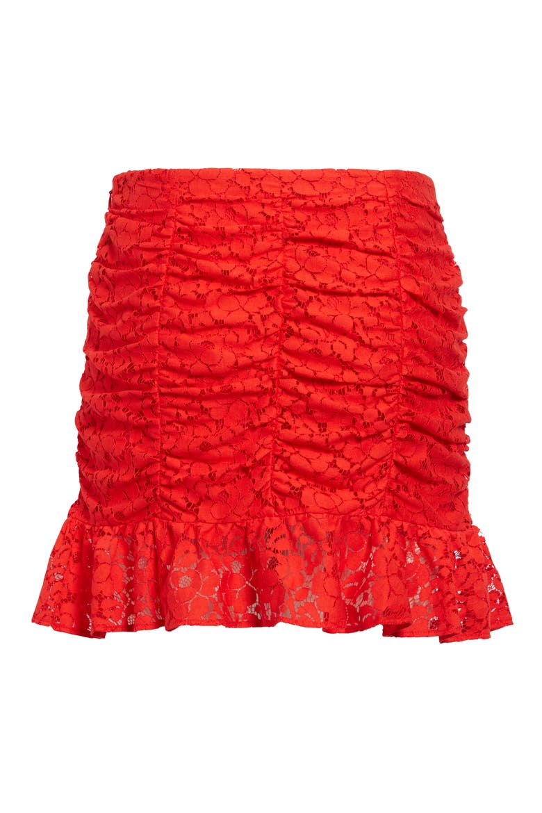 Lace Miniskirt, Alternate, color, RED BLOOM