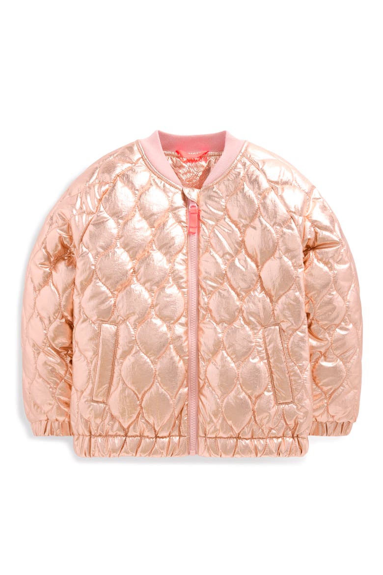 Kids' Quilted Bomber Jacket, Main, color, GOLD METALLIC