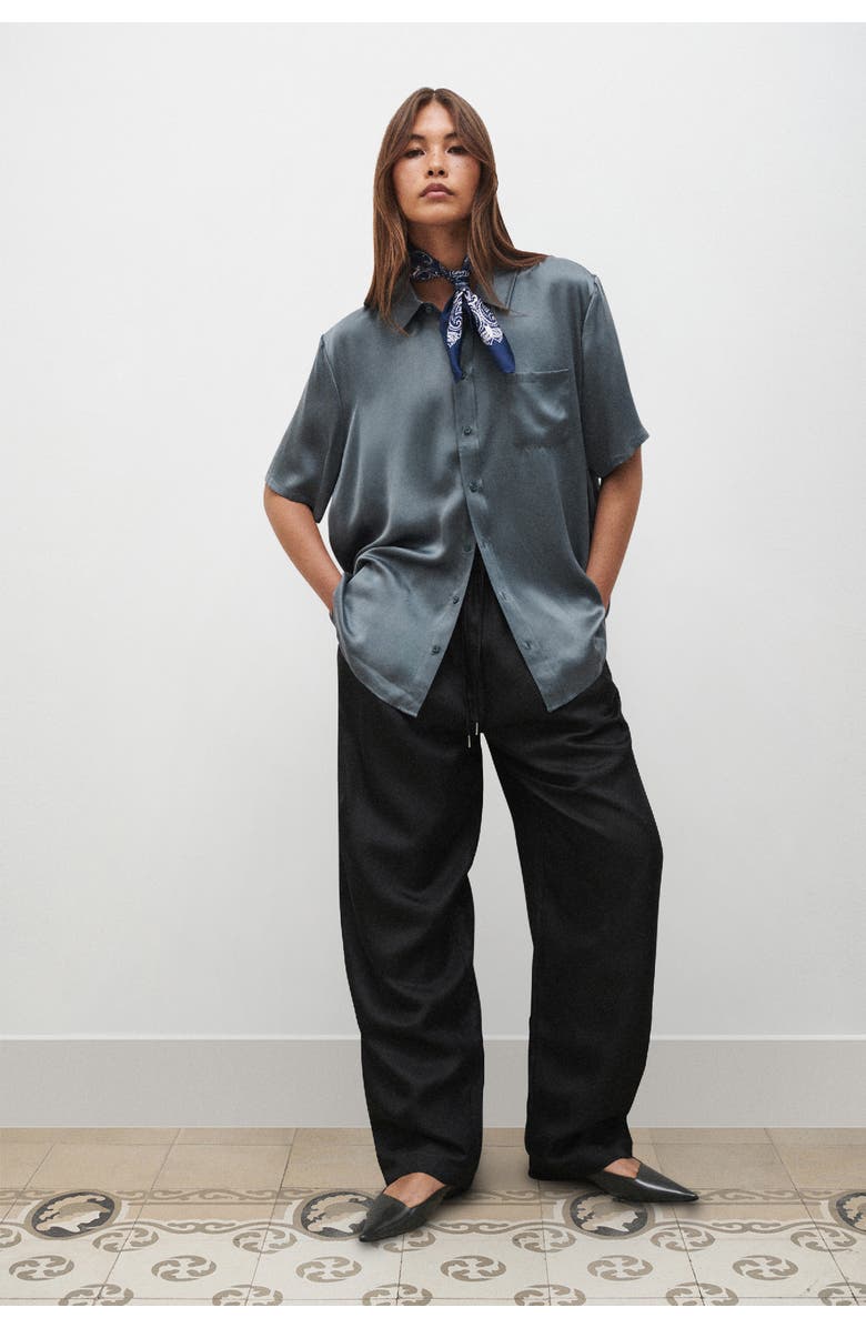 SILK LAUNDRY Short Sleeve Boyfriend Shirt, Alternate, color,