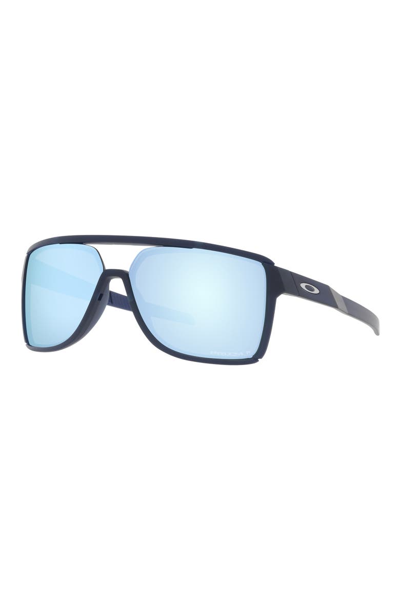 Castel 63mm Prizm™ Polarized Oversize Rectangular Sunglasses, Alternate, color, TRANS BLUE