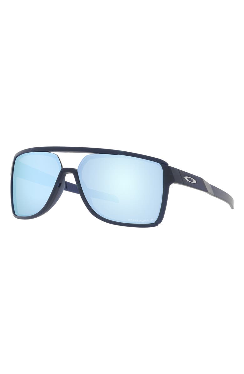 Oakley Castel 63mm Prizm<sup>™</sup> Polarized Oversize Rectangular Sunglasses, Alternate, color, Trans Blue