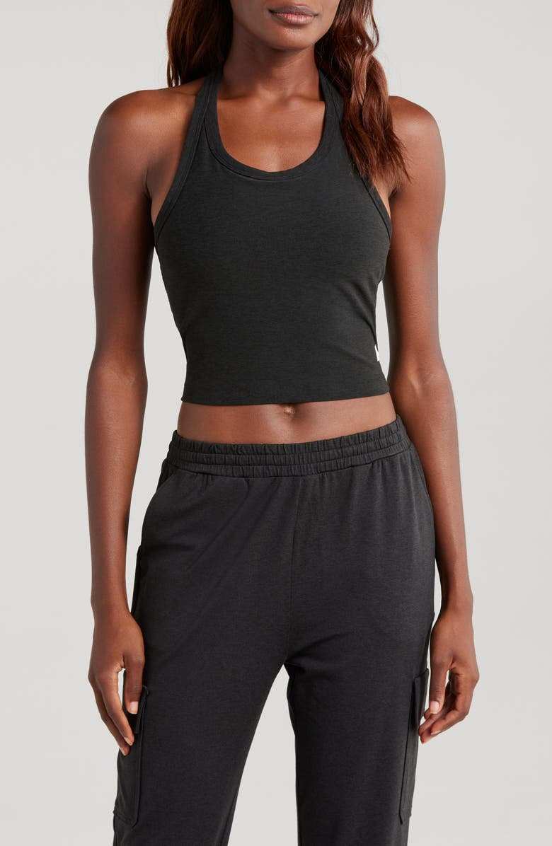 Vuori Elevation Racerback Crop Tank, Main, color, Black Heather