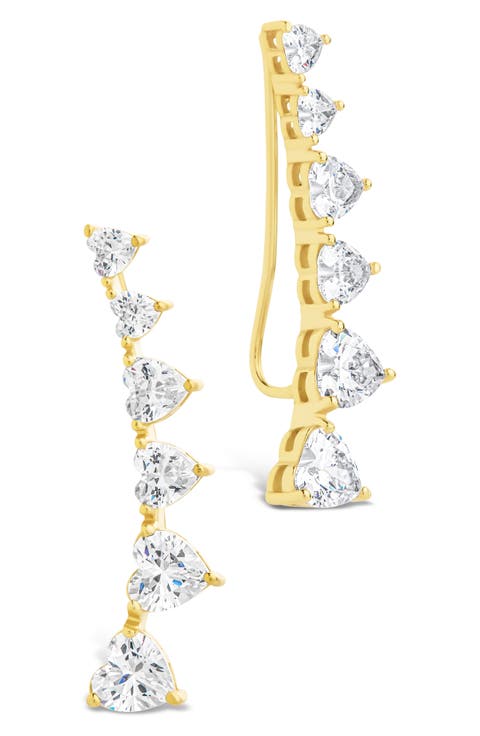 Jillian Cubic Zirconia Heart Threader Earrings