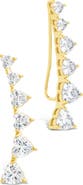 Sterling Forever Jillian Cubic Zirconia Heart Threader Earrings