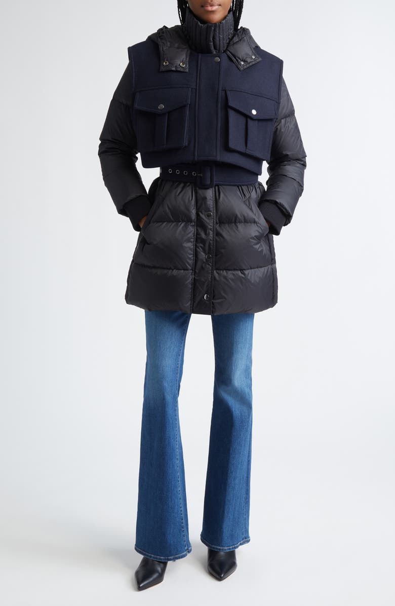 Veronica Beard Jarvis Down Puffer Jacket, Alternate, color, Black