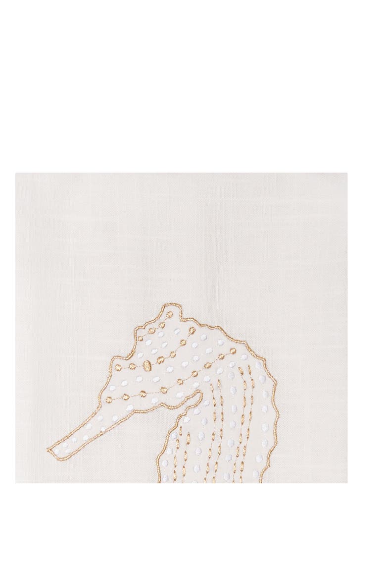 Gold Coast Seahorse 100% Cotton Handtowel, Alternate, color, White