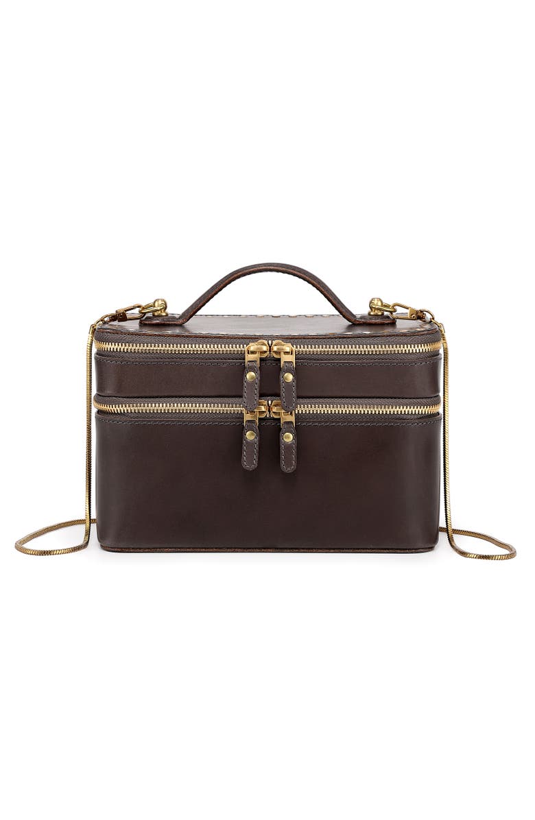 OLD TREND Ixia Genuine Leather Vanity Mini Trunk, Main, color, Slate