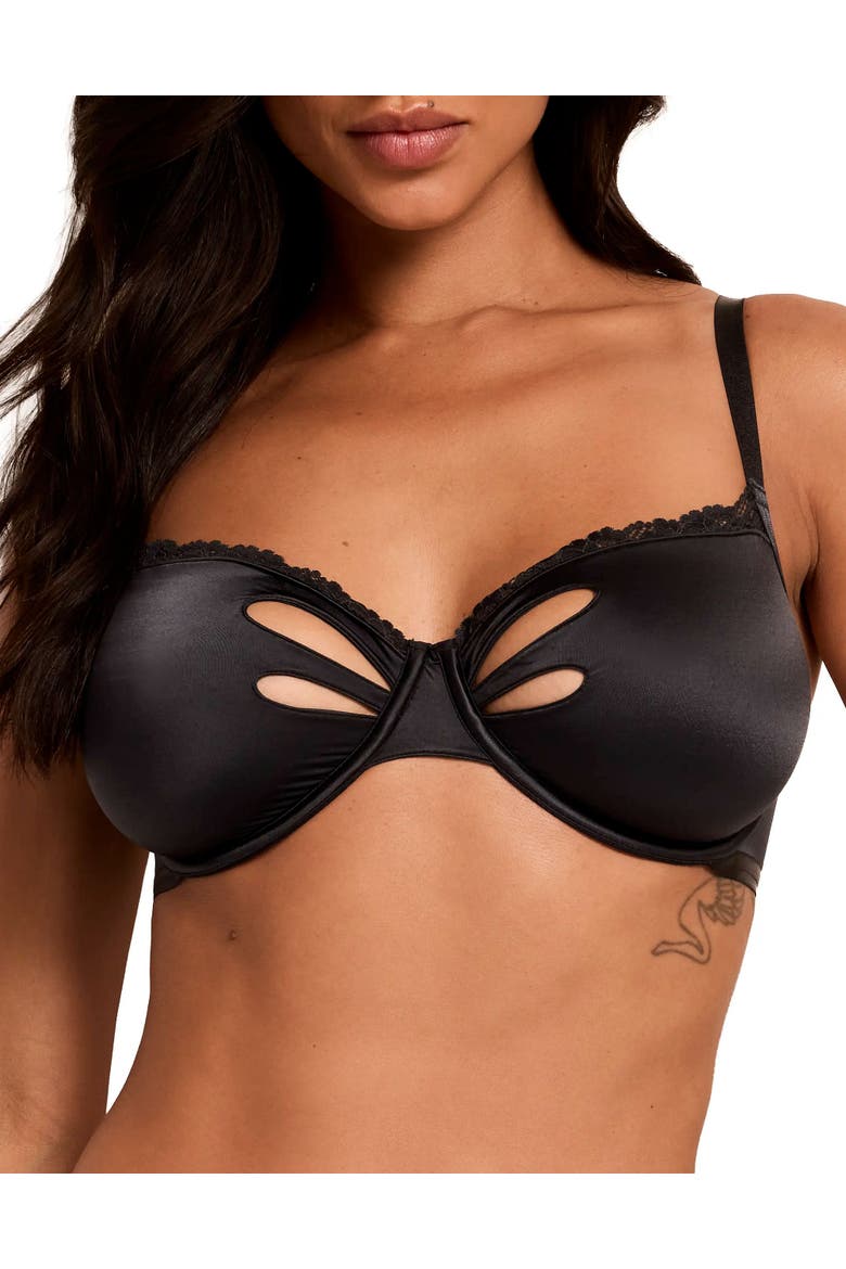 Vesper Unlined Balconette Bra, Main, color, Black
