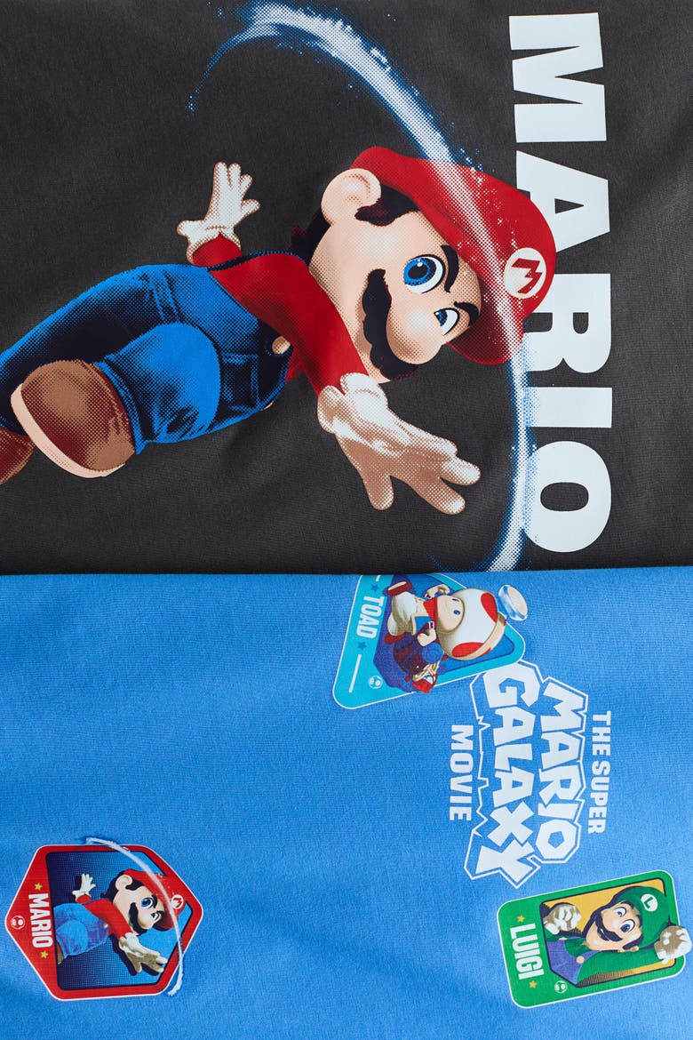 2-pack T-shirts, Alternate, color, Blue/Super Mario
