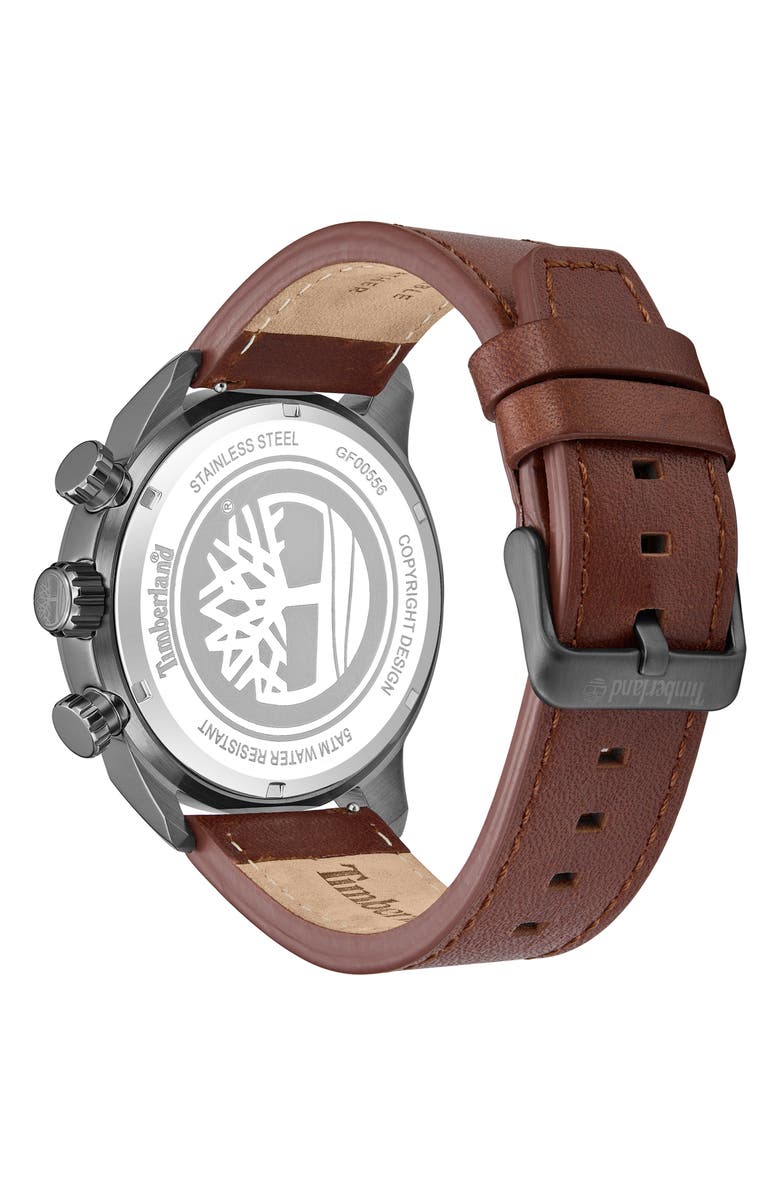 Timberland Henniker II Multifunction Chronogrpah Leather Strap Watch, 46mm, Alternate, color,