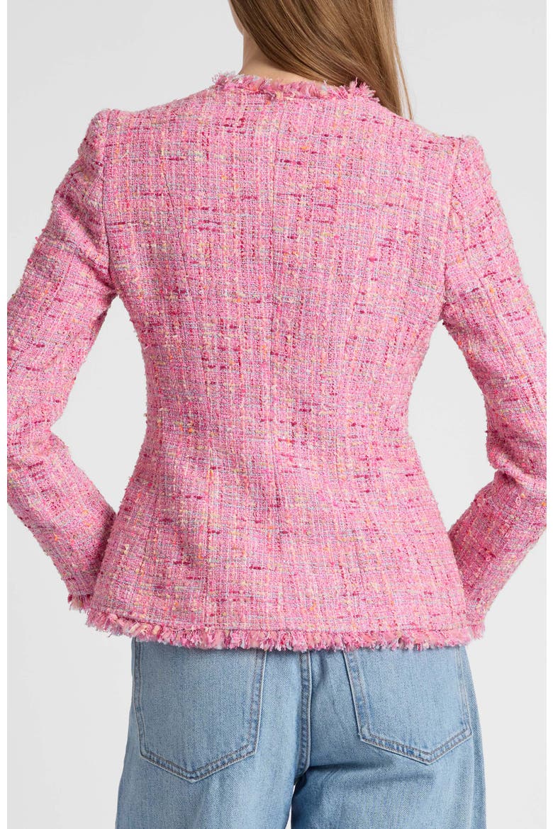 Cynthia Jacket in Luxury Cotton Blend Tweed, Alternate, color, Candy Pink