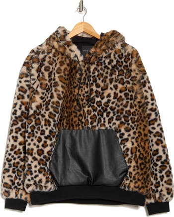 Faux Fur Pullover Hoodie