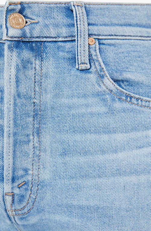 Mother The Tripper High Waist Ankle Fray Flare Jeans In Blue