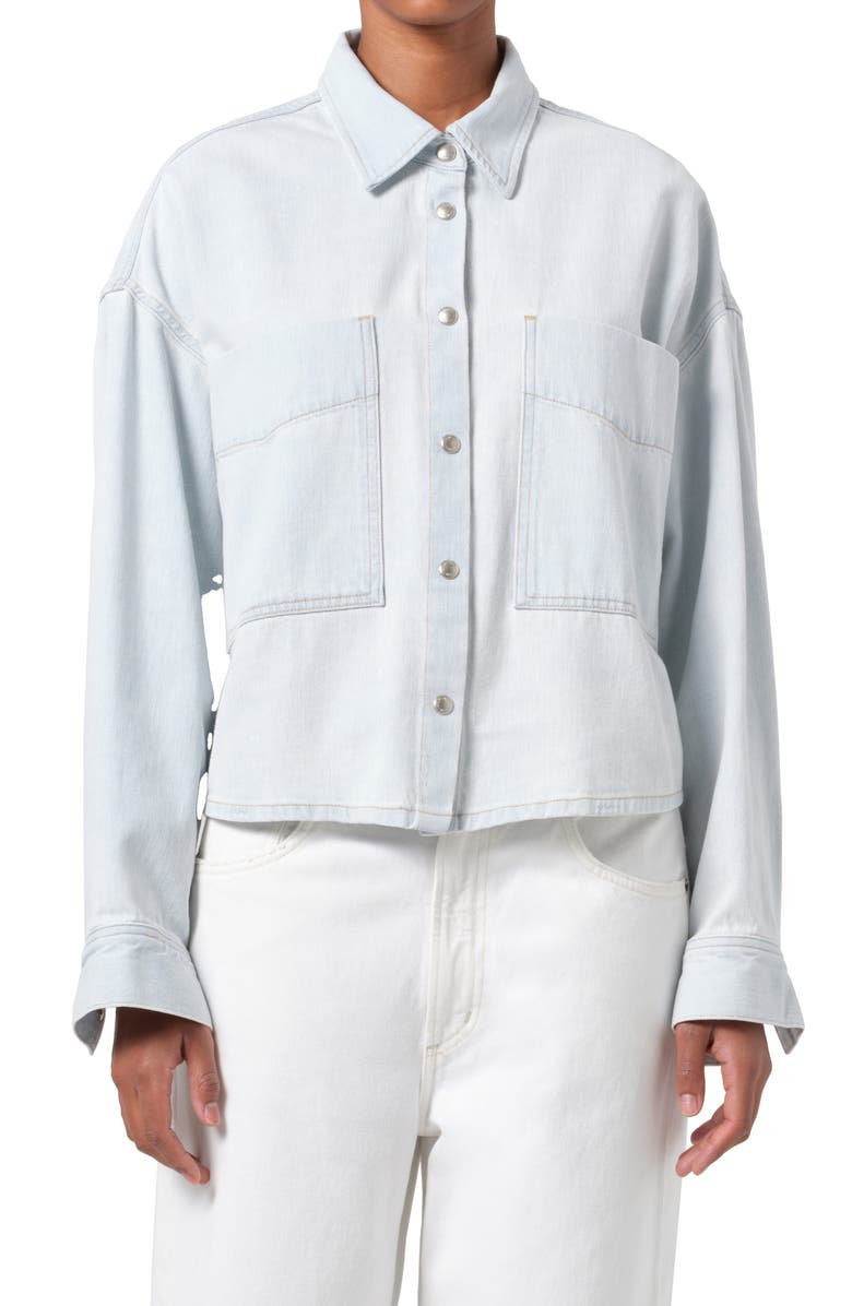 AGOLDE Myah Snap-Up Denim Shirt, Main, color, 