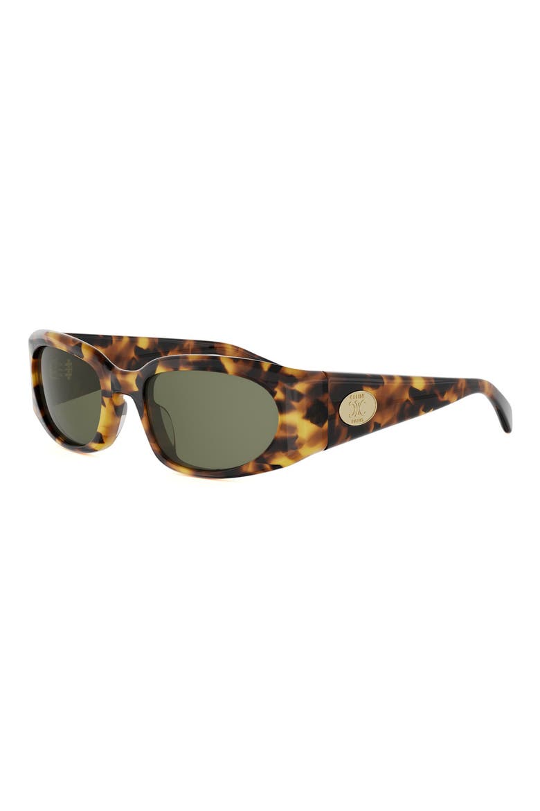 Journey 57mm Geometric Sunglasses, Alternate, color, BLONDE HAVANA / GREEN