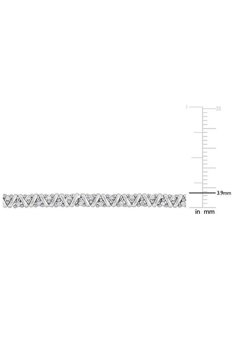 Sterling Silver Diamond Tennis Bracelet - 0.96ct., Alternate, color, WHITE