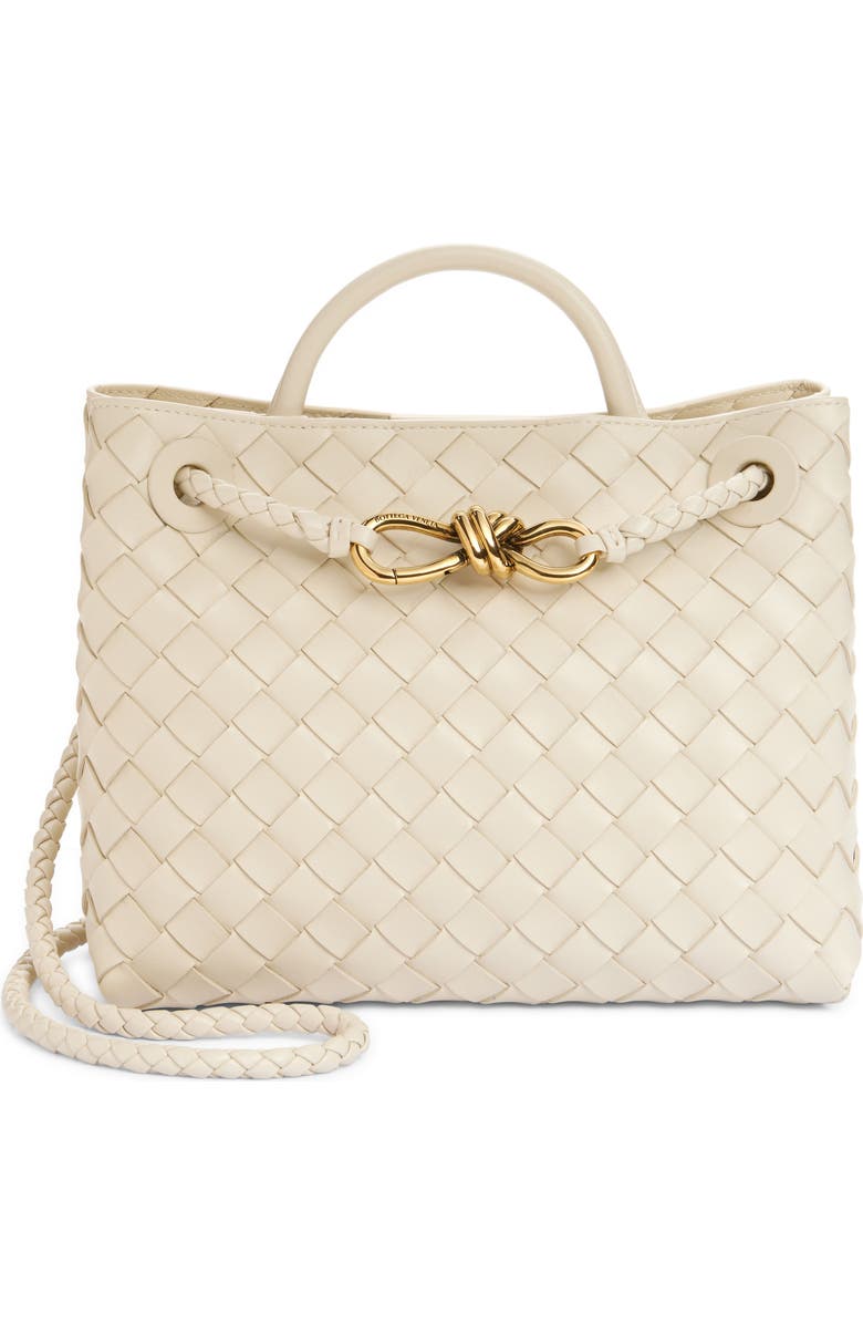 Bottega Veneta Small Andiamo Intrecciato Shoulder Bag, Main, color, 9211 Sea Salt-M B-Sea Sa
