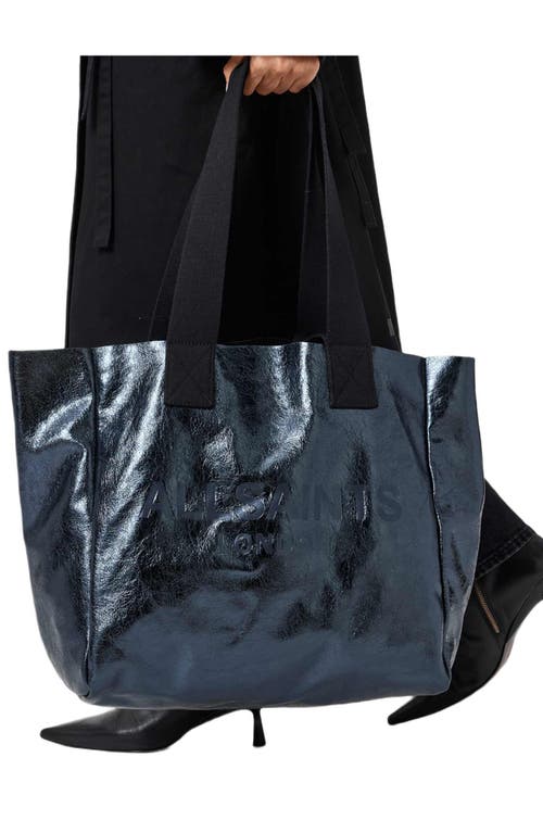 Allsaints Izzy Leather Tote In Blue