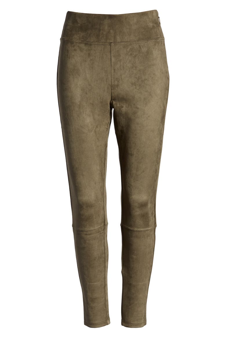 Faux Suede Leggings, Alternate, color, MILITARY OLIVE