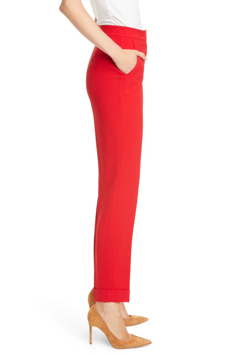 Clinton Cuffed Pants, Alternate, color, RED CURRANT