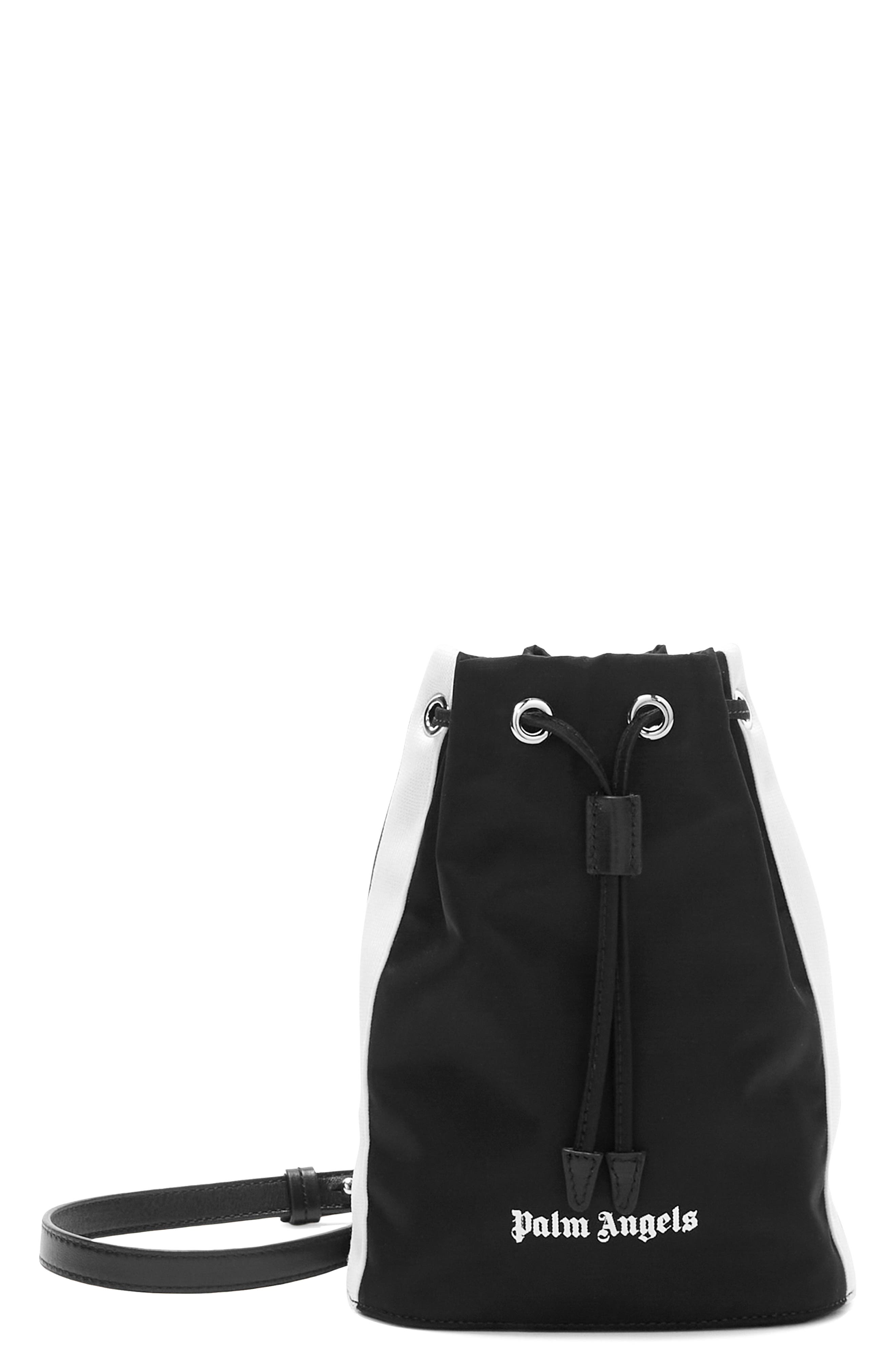 Palm Angels Venice Track Drawstring Bucket Bag, Main, color, 