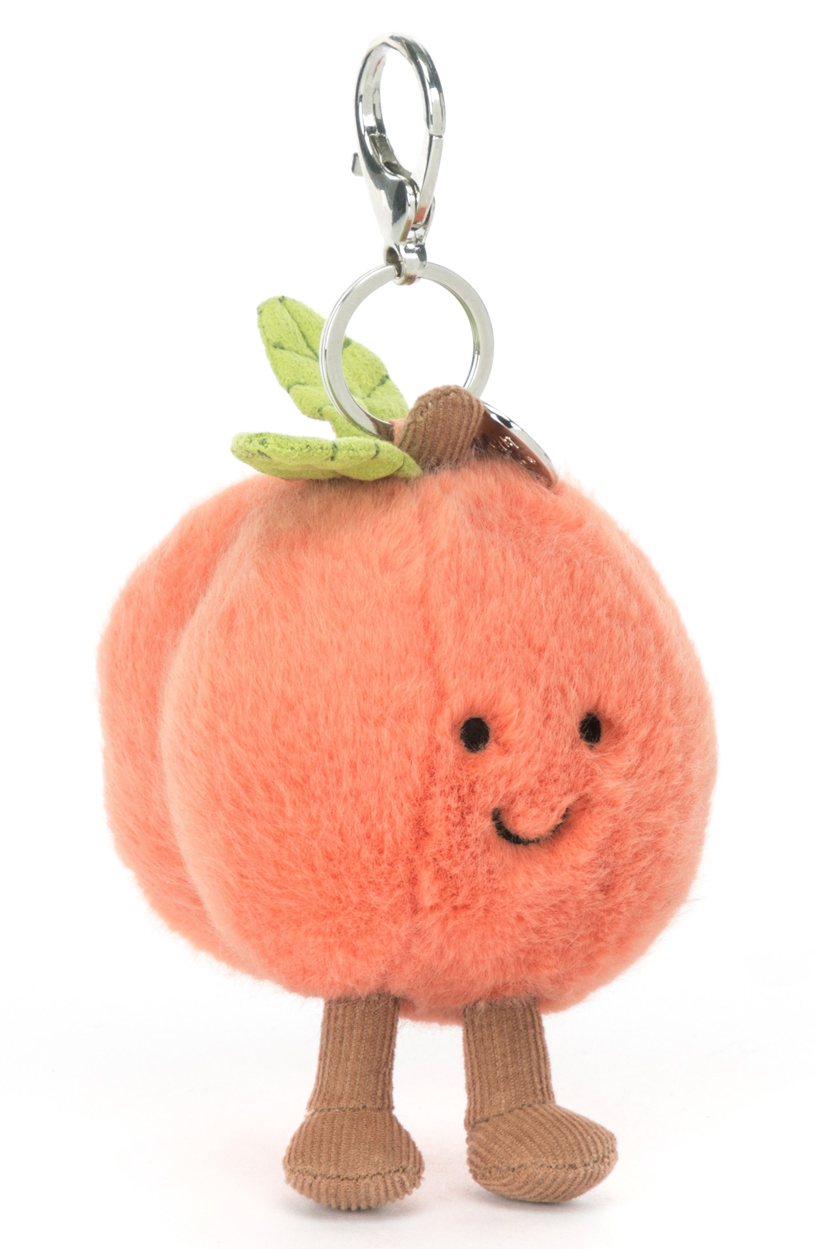 Amuseables Peach Plushie Bag Charm, Alternate, color, ORANGE