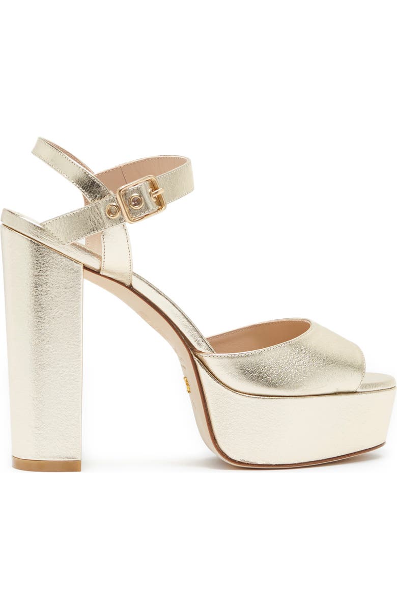 Stuart Weitzman Ryder Platform Sandal, Alternate, color, Platino