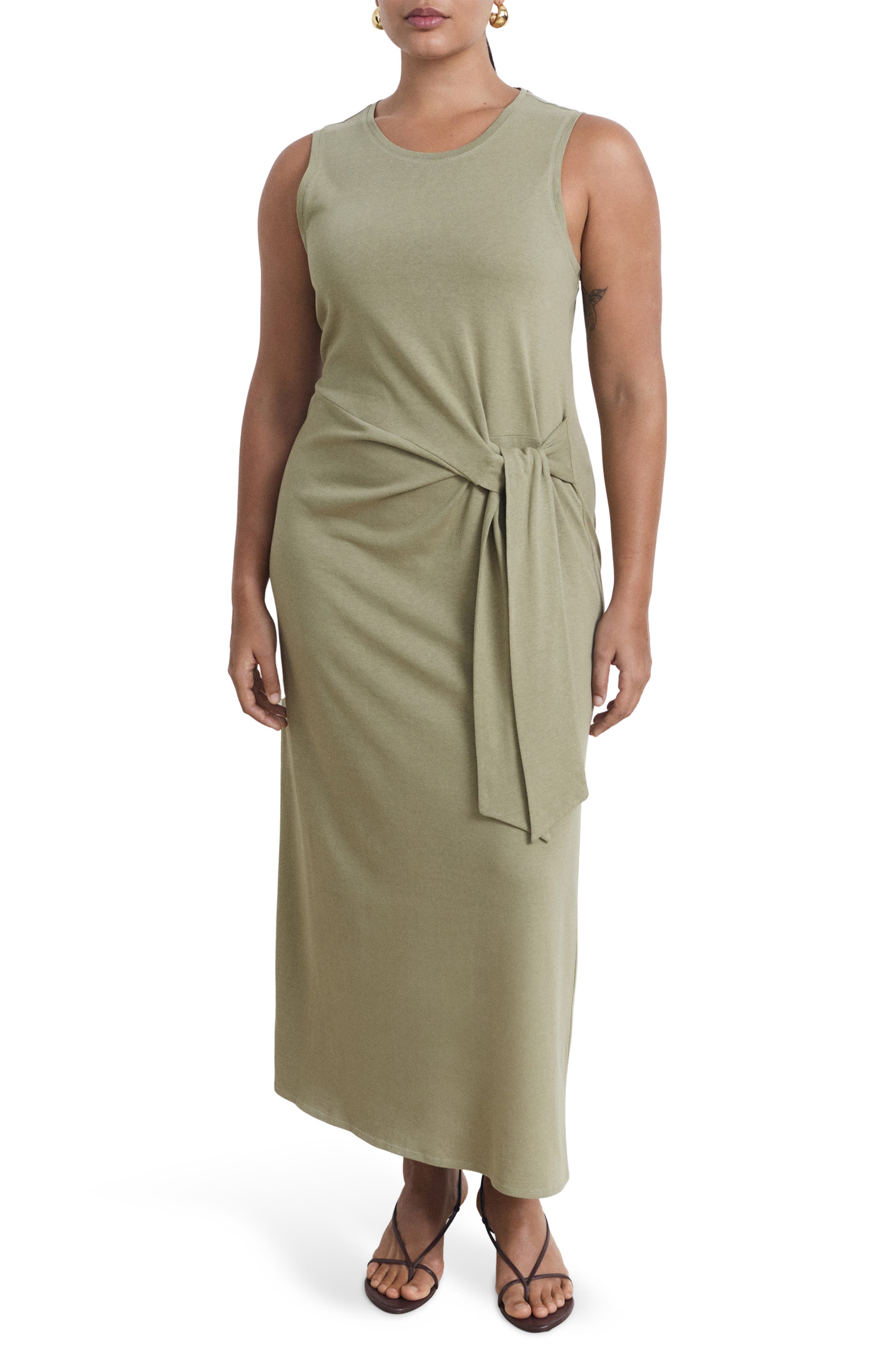 MANGO Knot Cotton Maxi Dress