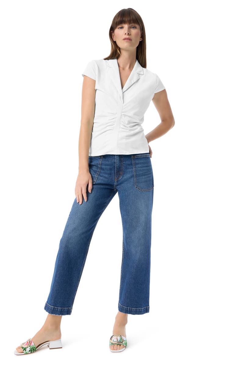 Dee Ocleppo Anastasia Center Ruched Cotton Blend Top, Alternate, color, Optic White