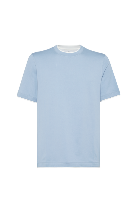 Tシャツ・カットソー BRUNELLO CUCINELLI COTTON JERSEY T-SHIRT WITH SHINY TAB Sparkling jersey T-shirt for Woman in Anthracite | Brunello