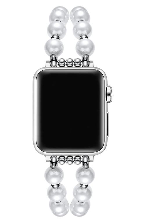The Posh Tech Sheridan Faux Pearl Apple Watch® Watchband In Silver
