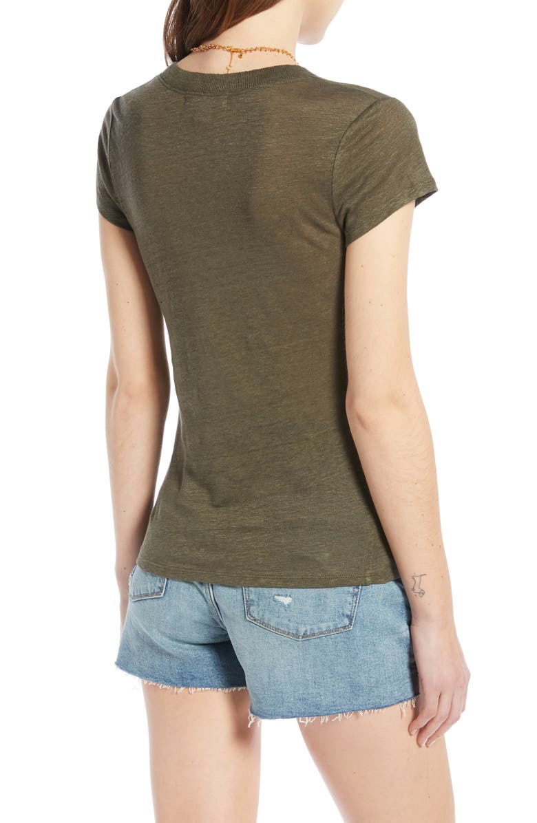 Treasure & Bond Cap Sleeve V-Neck Linen Tee, Alternate, color, 
