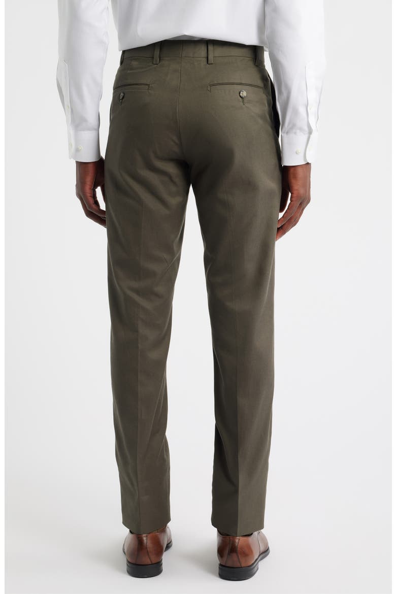 Trim Fit Flat Front Lyocell & Cotton Twill Chinos, Alternate, color, OLIVE