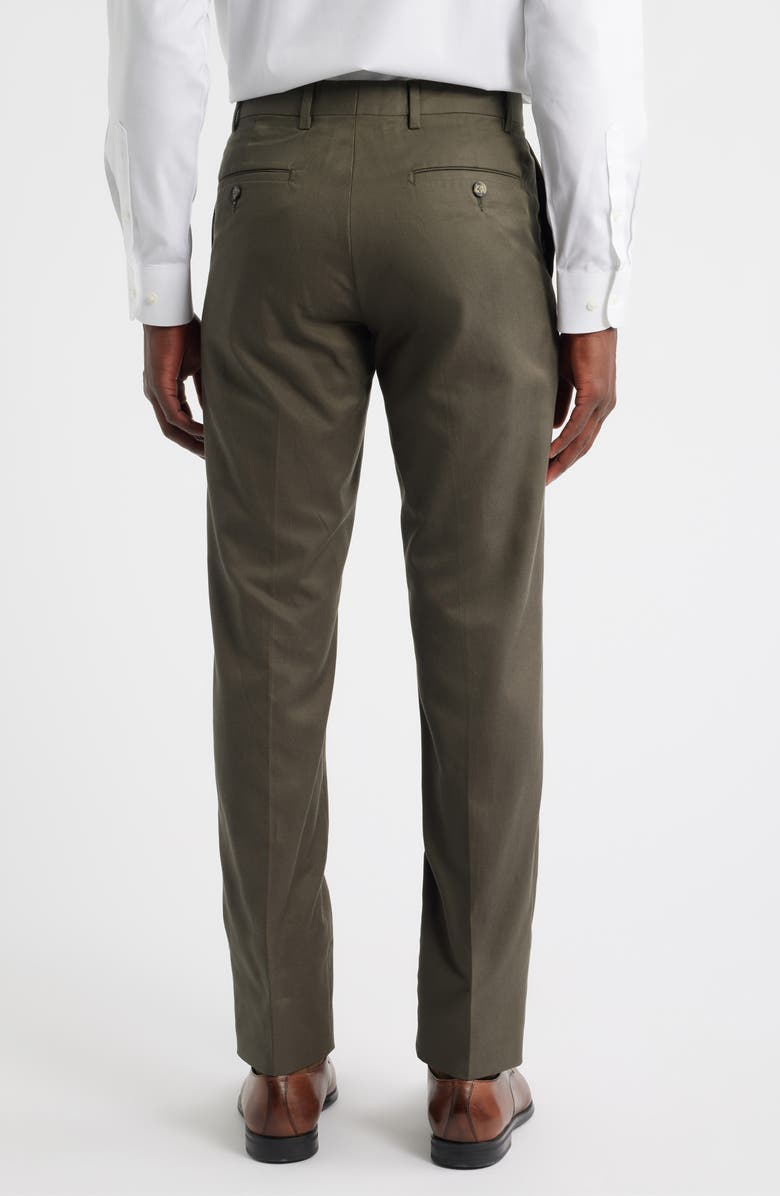 Berle Trim Fit Flat Front Lyocell & Cotton Twill Chinos, Alternate, color, Olive