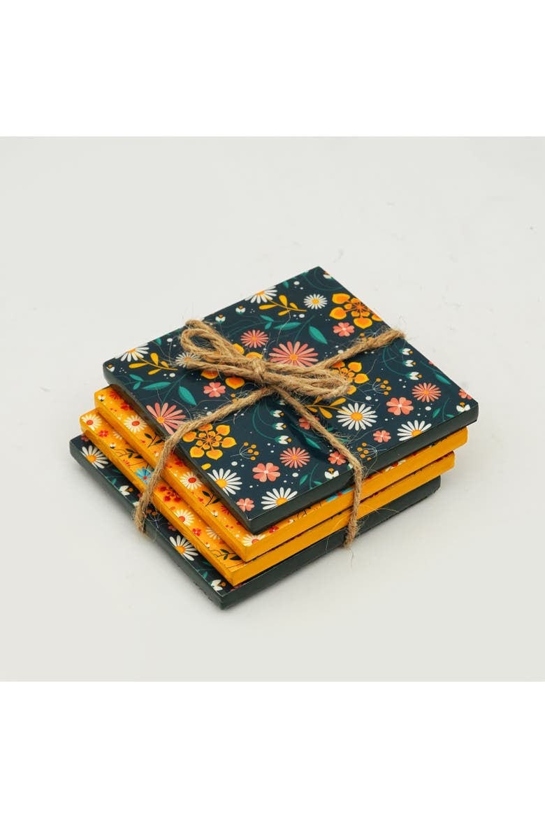 Sunburst Bloom Coasters, Main, color, Sunburst