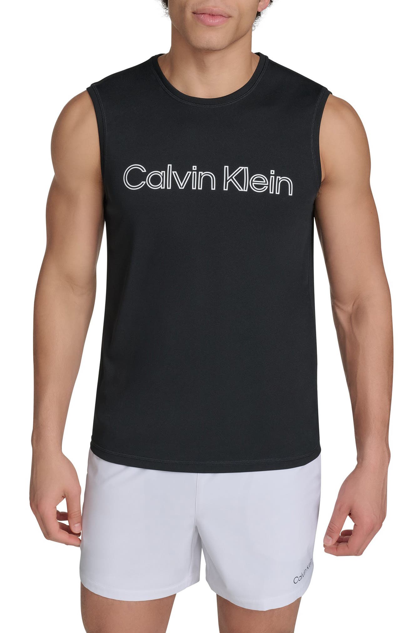 Calvin Klein Logo Sleeveless UPF 40+ Rashguard