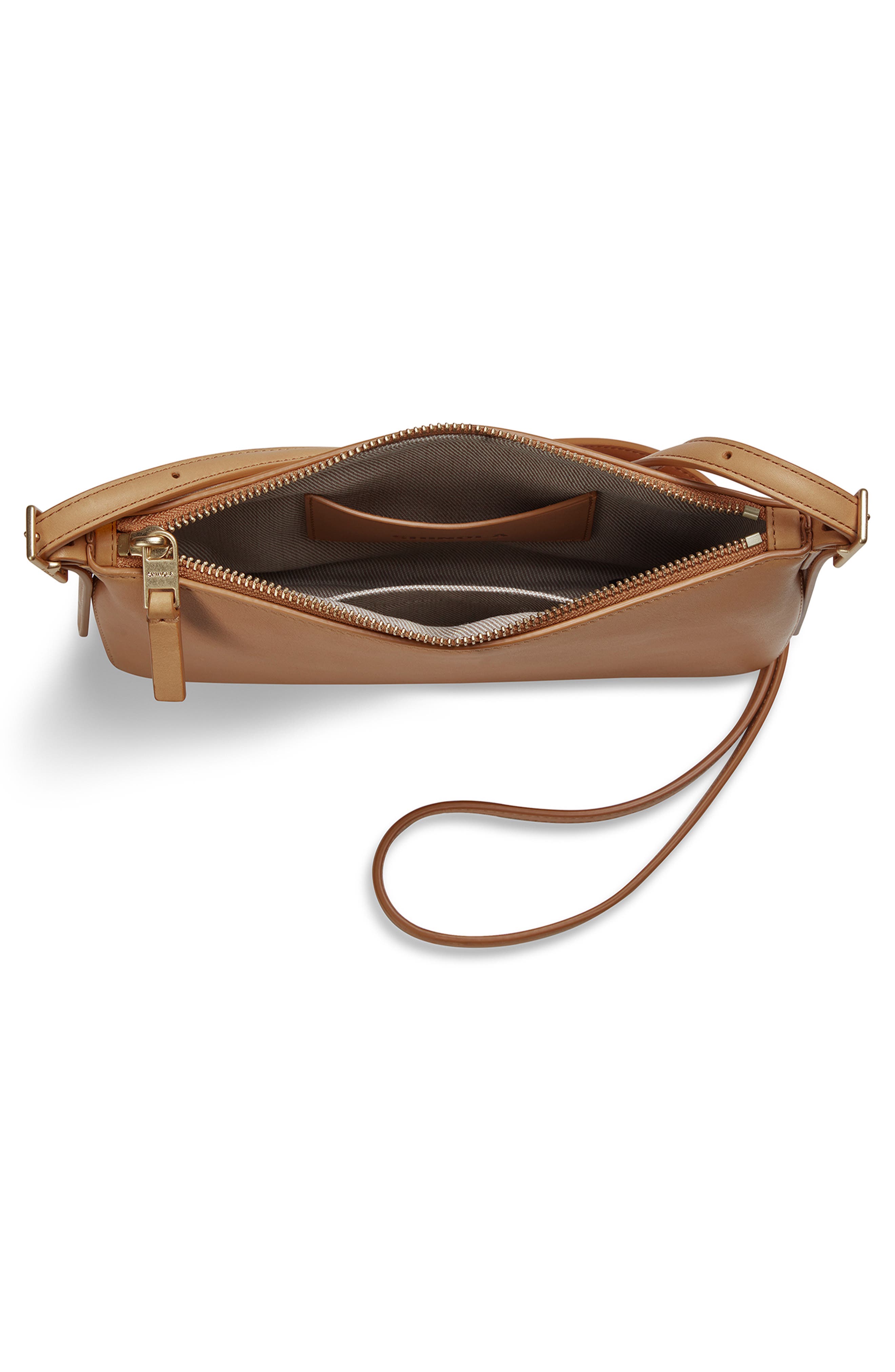 Shinola Small Bixby Accordion Leather Crossbody Bag, Alternate, color, Honey