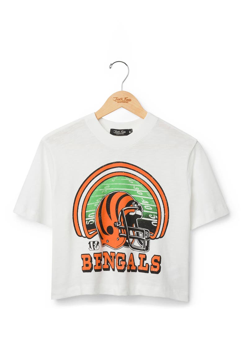 Bengals Game Time Graphic Cropped T-Shirt, Main, color, VINTAGE WHITE