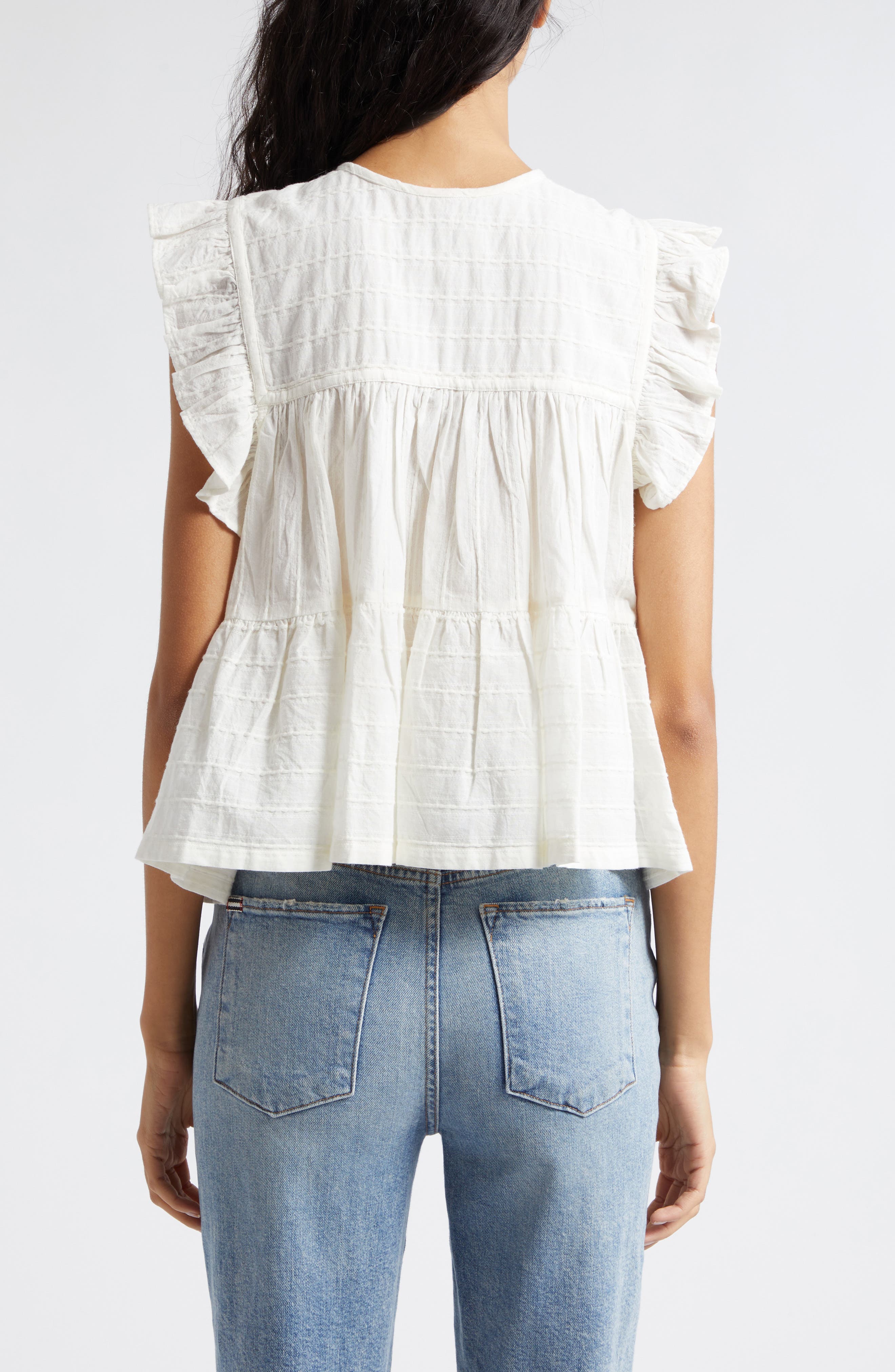 Chelsea Ruffle Cotton Blend Top - image 2